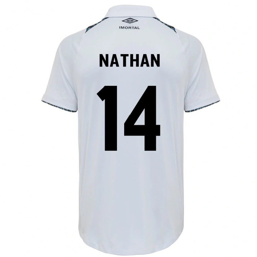 Danxen Homem Camisola Nathan #14 Branco Azul Alternativa 2025/26 Camisa Brasil