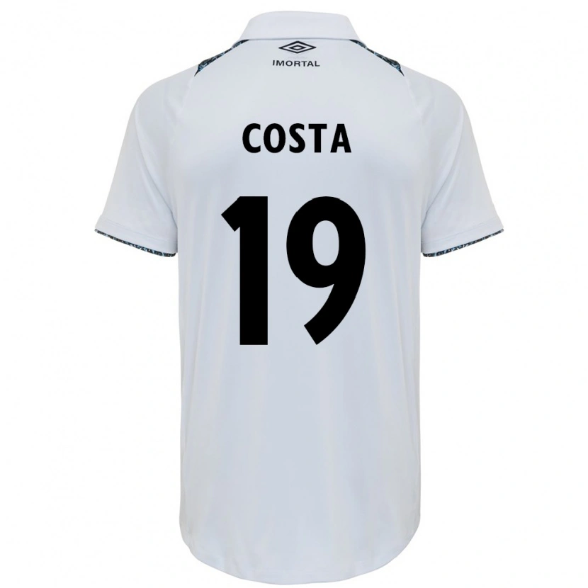 Danxen Homem Camisola Diego Costa #19 Branco Azul Alternativa 2025/26 Camisa Brasil