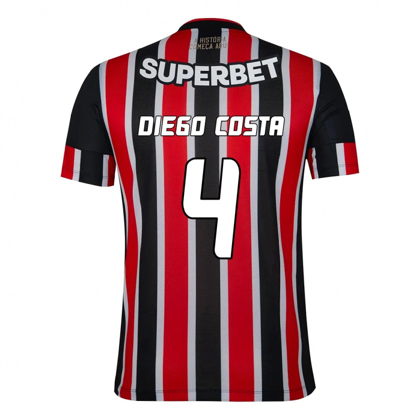 Danxen Homem Camisola Diego Costa #4 Preto Vermelho Alternativa 2025/26 Camisa Brasil