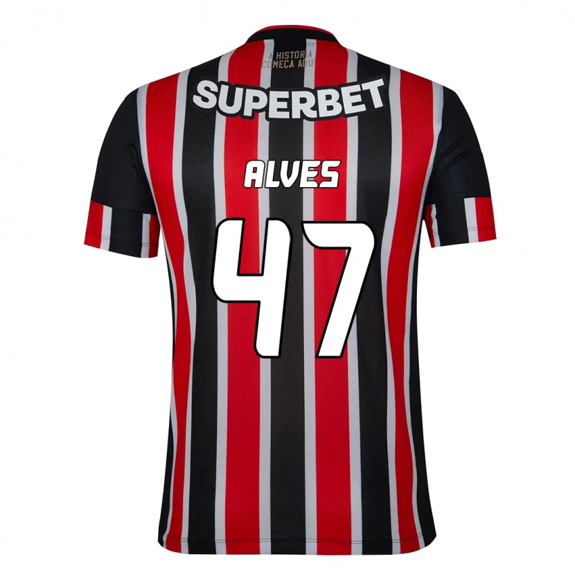 Danxen Homem Camisola Matheus Alves #47 Preto Vermelho Alternativa 2025/26 Camisa Brasil