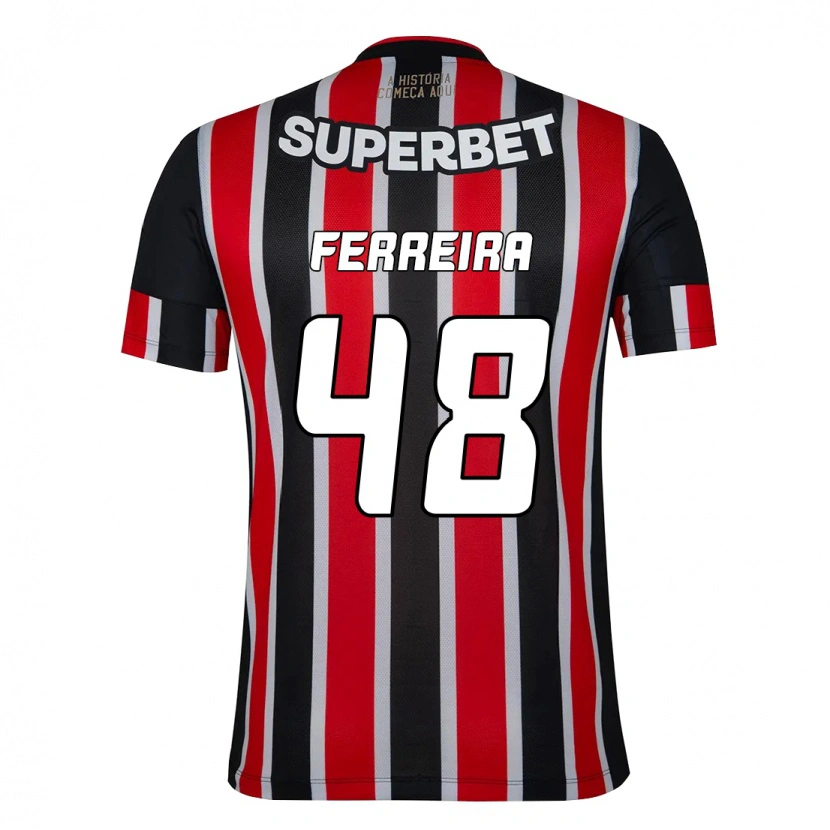 Danxen Homem Camisola Lucas Ferreira #48 Preto Vermelho Alternativa 2025/26 Camisa Brasil