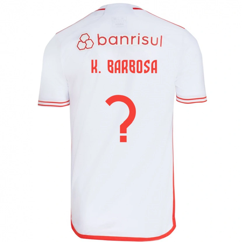 Danxen Homem Camisola Kauã Barbosa #0 Branco Vermelho Alternativa 2025/26 Camisa Brasil