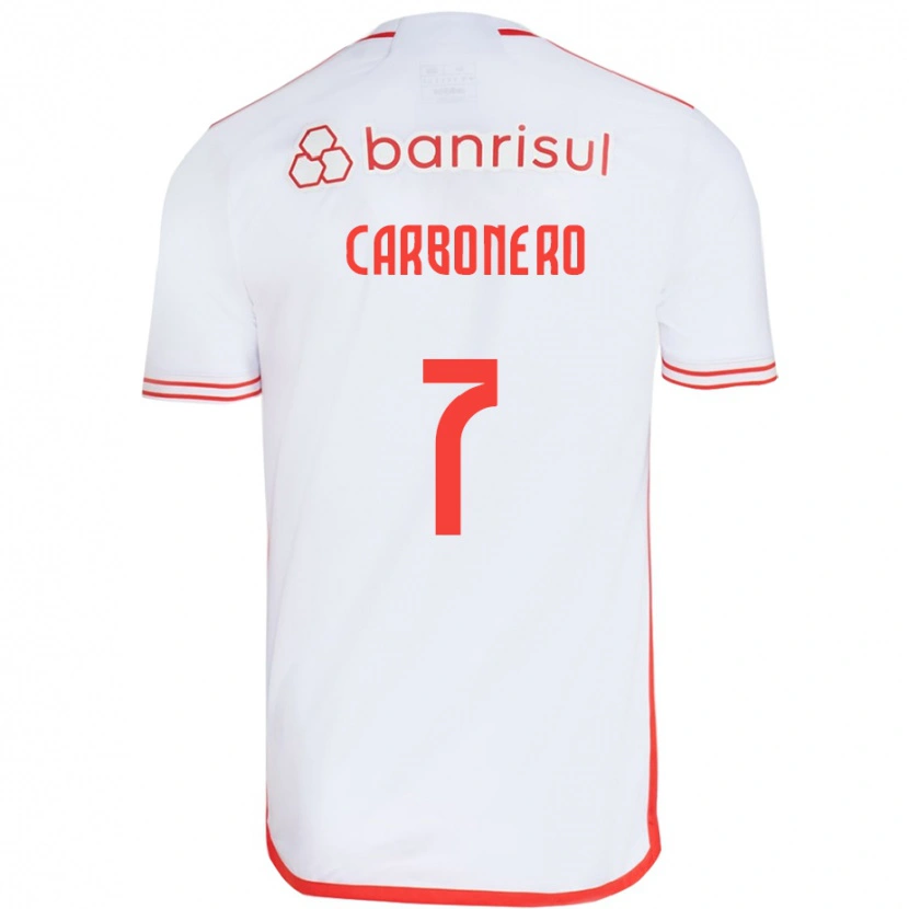 Danxen Homem Camisola Johan Carbonero #7 Branco Vermelho Alternativa 2025/26 Camisa Brasil