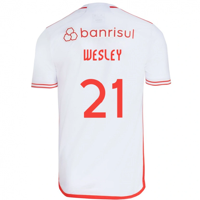 Danxen Homem Camisola Wesley #21 Branco Vermelho Alternativa 2025/26 Camisa Brasil