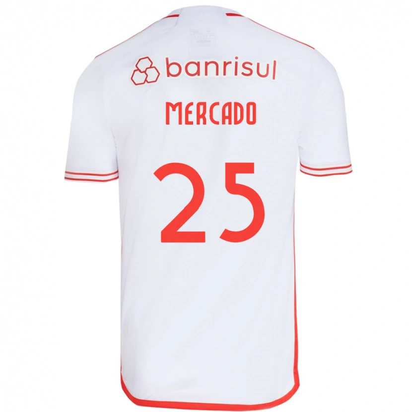 Danxen Homem Camisola Gabriel Mercado #25 Branco Vermelho Alternativa 2025/26 Camisa Brasil