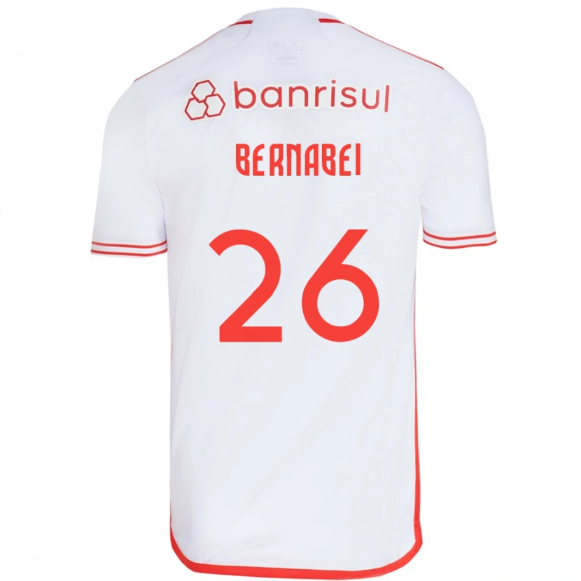 Danxen Homem Camisola Alexandro Bernabei #26 Branco Vermelho Alternativa 2025/26 Camisa Brasil