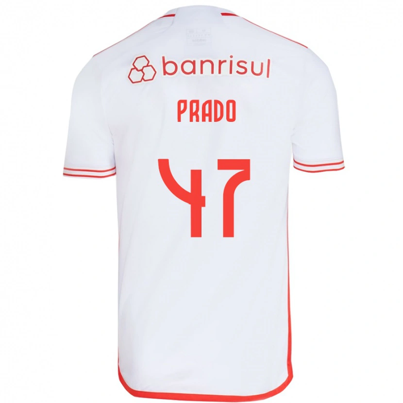 Danxen Homem Camisola Gustavo Prado #47 Branco Vermelho Alternativa 2025/26 Camisa Brasil
