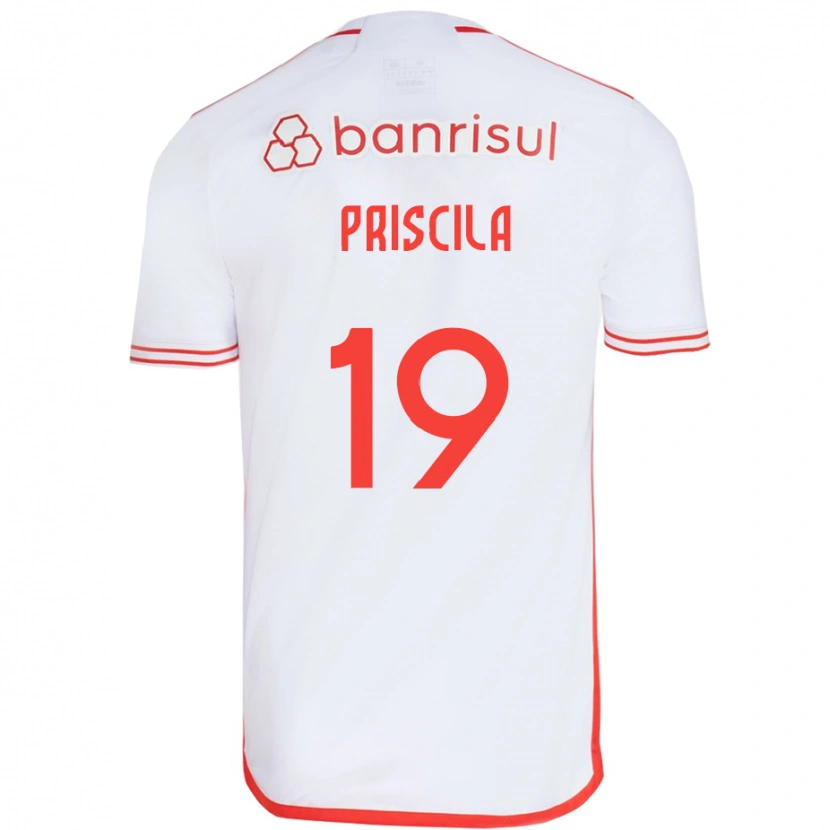 Danxen Homem Camisola Priscila #19 Branco Vermelho Alternativa 2025/26 Camisa Brasil