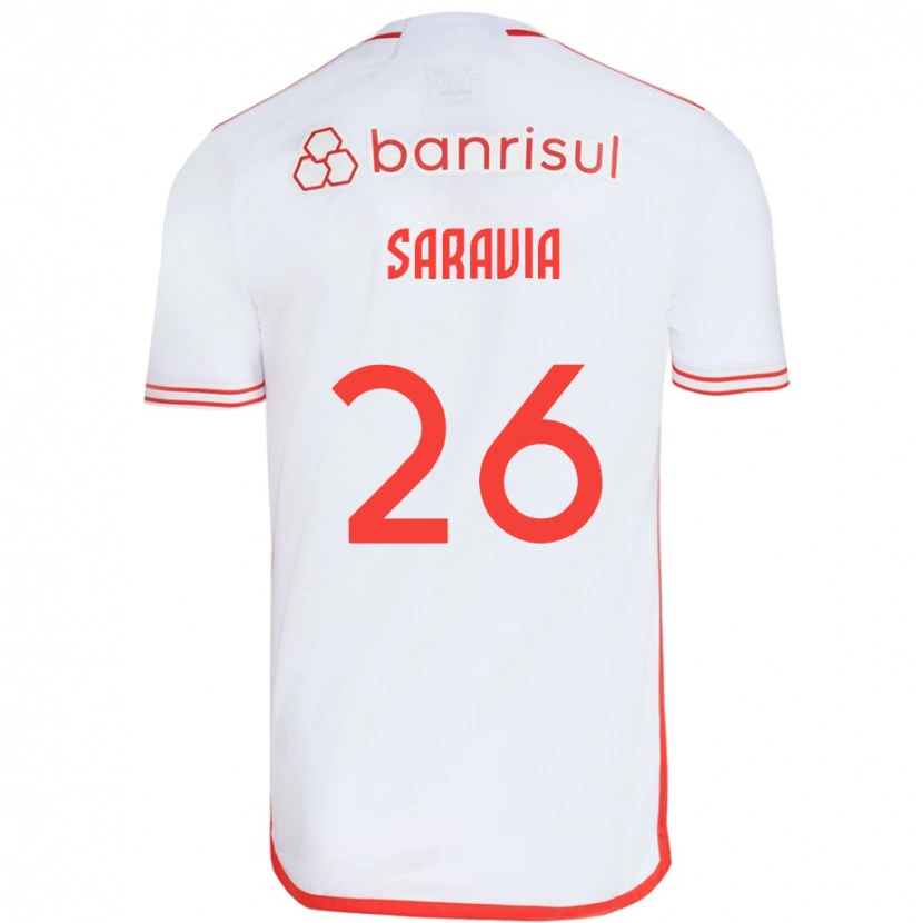 Danxen Homem Camisola Saravia #26 Branco Vermelho Alternativa 2025/26 Camisa Brasil