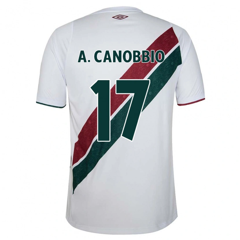 Danxen Homem Camisola Agustín Canobbio #17 Branco Verde Bordô Alternativa 2025/26 Camisa Brasil