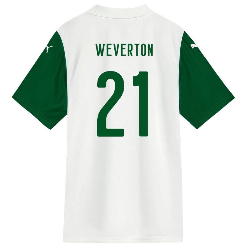 Danxen Homem Camisola Weverton #21 Branco Verde Alternativa 2025/26 Camisa Brasil
