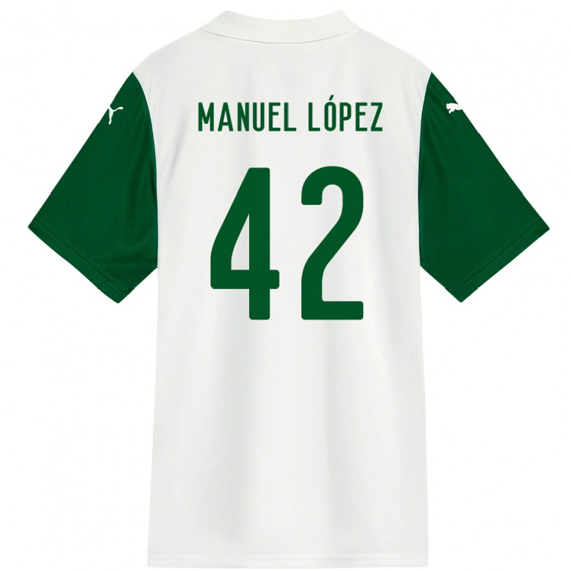 Danxen Homem Camisola José Manuel López #42 Branco Verde Alternativa 2025/26 Camisa Brasil