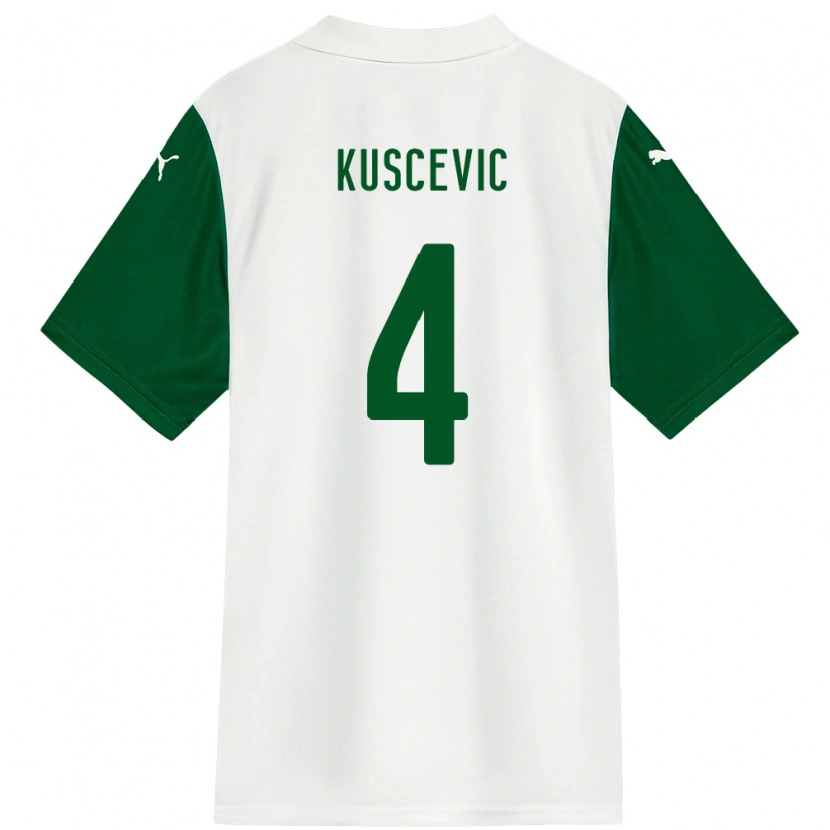 Danxen Homem Camisola Benjamin Kuscevic #4 Branco Verde Alternativa 2025/26 Camisa Brasil