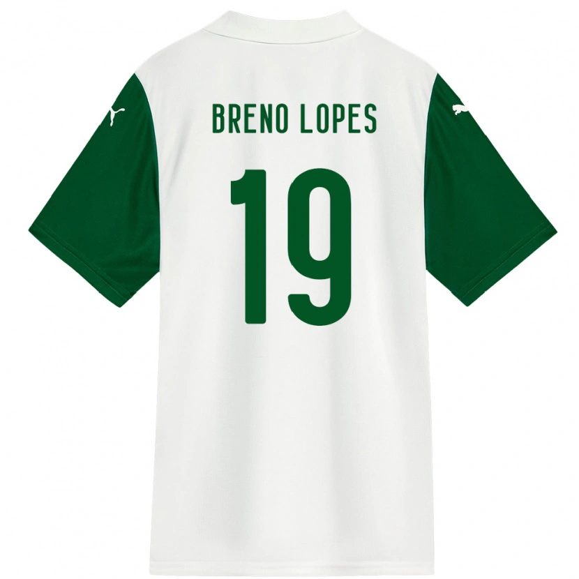 Danxen Homem Camisola Breno Lopes #19 Branco Verde Alternativa 2025/26 Camisa Brasil