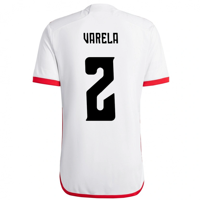 Danxen Homem Camisola Guillermo Varela #2 Branco Vermelho Alternativa 2025/26 Camisa Brasil