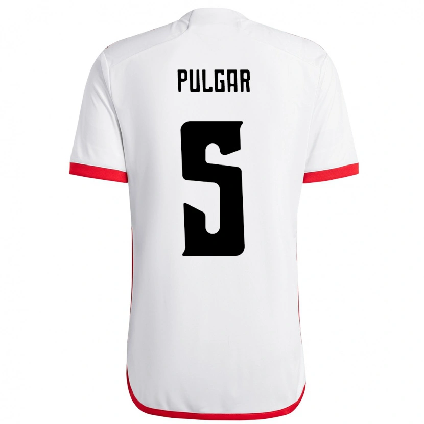 Danxen Homem Camisola Erick Pulgar #5 Branco Vermelho Alternativa 2025/26 Camisa Brasil