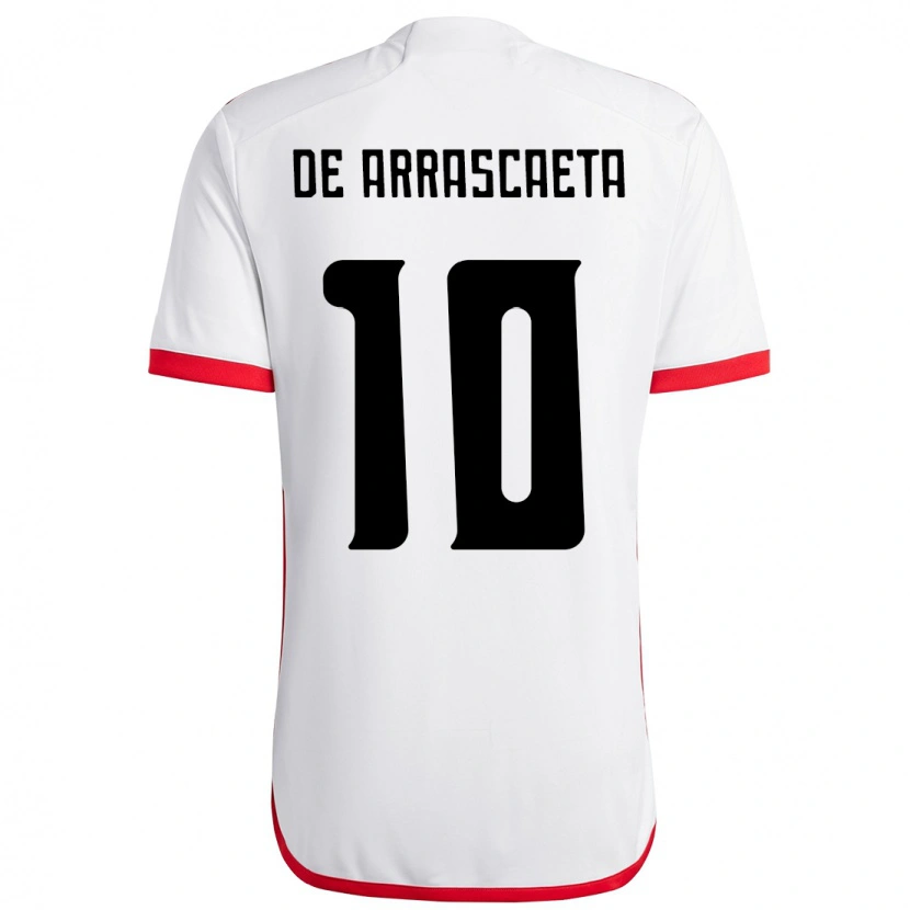 Danxen Homem Camisola Giorgian De Arrascaeta #10 Branco Vermelho Alternativa 2025/26 Camisa Brasil