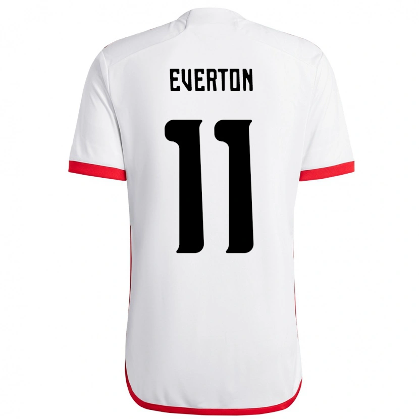 Danxen Homem Camisola Everton #11 Branco Vermelho Alternativa 2025/26 Camisa Brasil