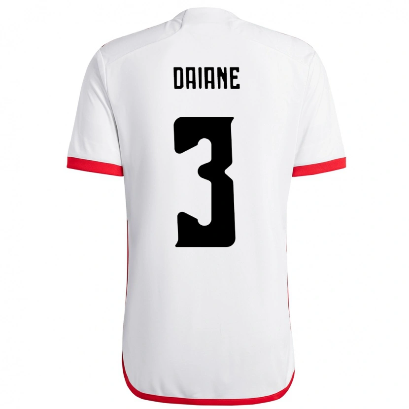 Danxen Homem Camisola Daiane #3 Branco Vermelho Alternativa 2025/26 Camisa Brasil