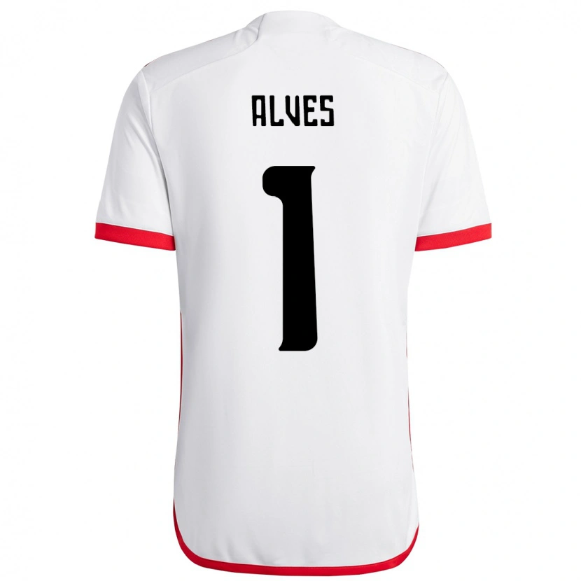 Danxen Homem Camisola Diego Alves #1 Branco Vermelho Alternativa 2025/26 Camisa Brasil