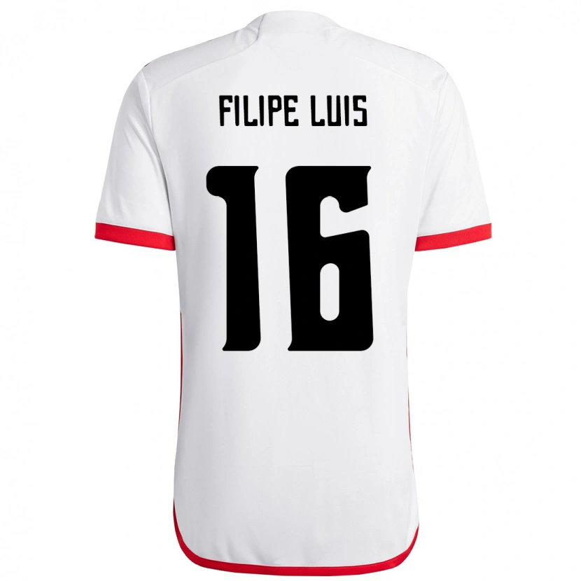 Danxen Homem Camisola Filipe Luis #16 Branco Vermelho Alternativa 2025/26 Camisa Brasil