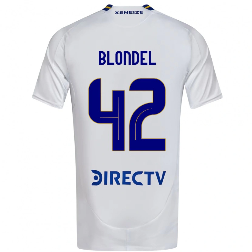 Danxen Homem Camisola Lucas Blondel #42 Branco Azul Alternativa 2025/26 Camisa Brasil