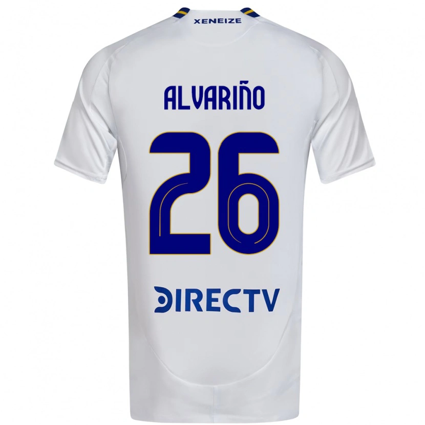 Danxen Homem Camisola Alexis Alvariño #26 Branco Azul Alternativa 2025/26 Camisa Brasil