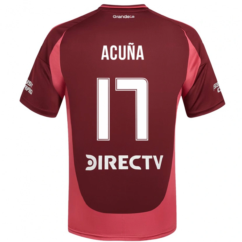 Danxen Homem Camisola Ayelén Acuña #17 Bordô Magenta Alternativa 2025/26 Camisa Brasil