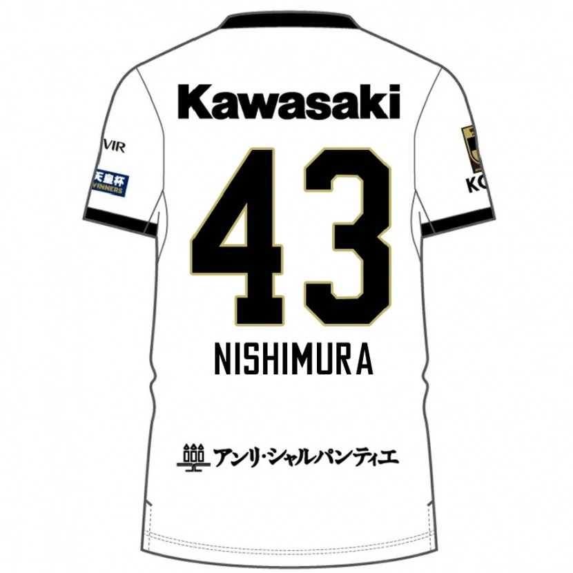 Danxen Homem Camisola Nagi Nishimura #43 Branco Preto Alternativa 2025/26 Camisa Brasil