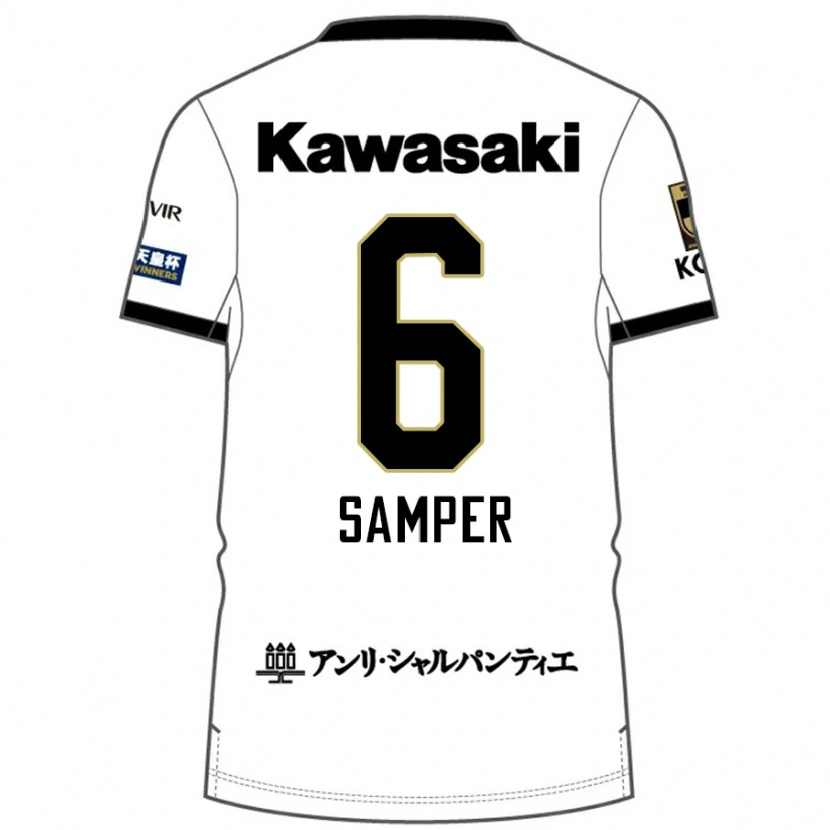 Danxen Homem Camisola Sergi Samper #6 Branco Preto Alternativa 2025/26 Camisa Brasil