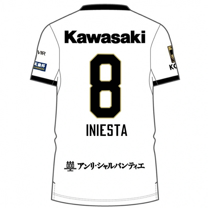 Danxen Homem Camisola Andres Iniesta #8 Branco Preto Alternativa 2025/26 Camisa Brasil