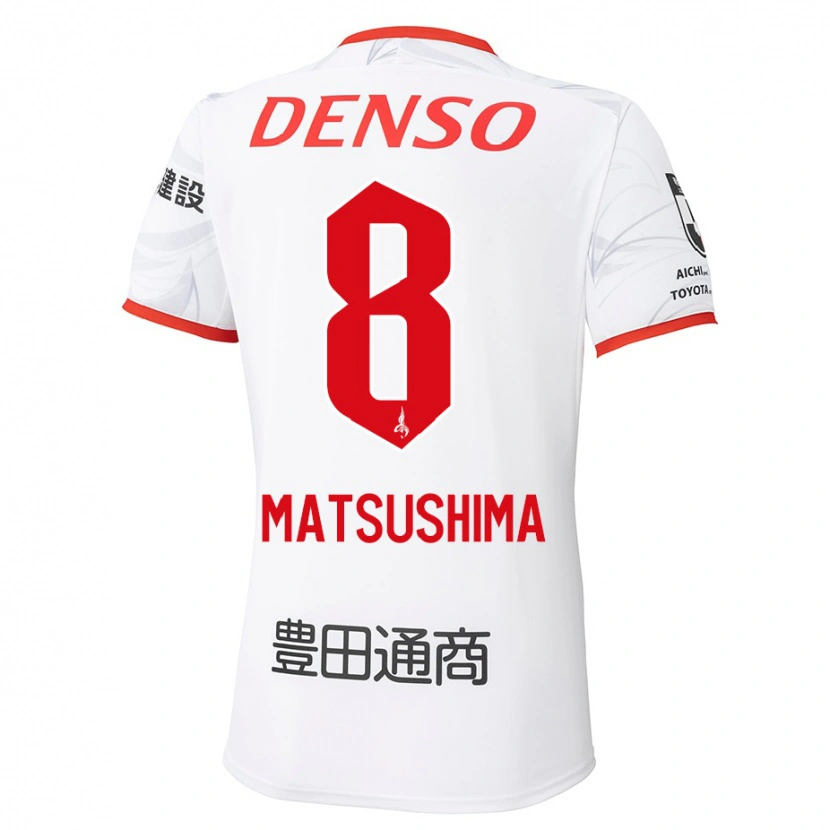Danxen Homem Camisola Kosei Matsushima #8 Branco Vermelho Alternativa 2025/26 Camisa Brasil