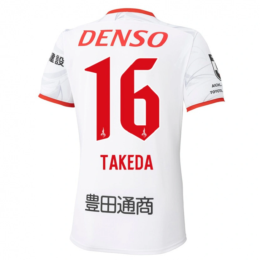 Danxen Homem Camisola Yohei Takeda #16 Branco Vermelho Alternativa 2025/26 Camisa Brasil
