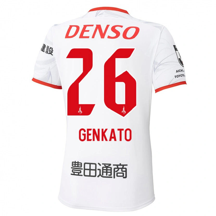 Danxen Homem Camisola Gen Kato #26 Branco Vermelho Alternativa 2025/26 Camisa Brasil