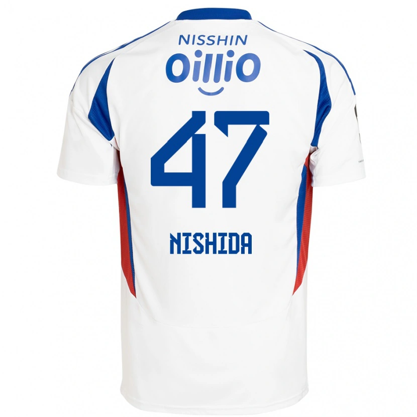 Danxen Homem Camisola Yusuke Nishida #47 Branco Azul Royal Alternativa 2025/26 Camisa Brasil