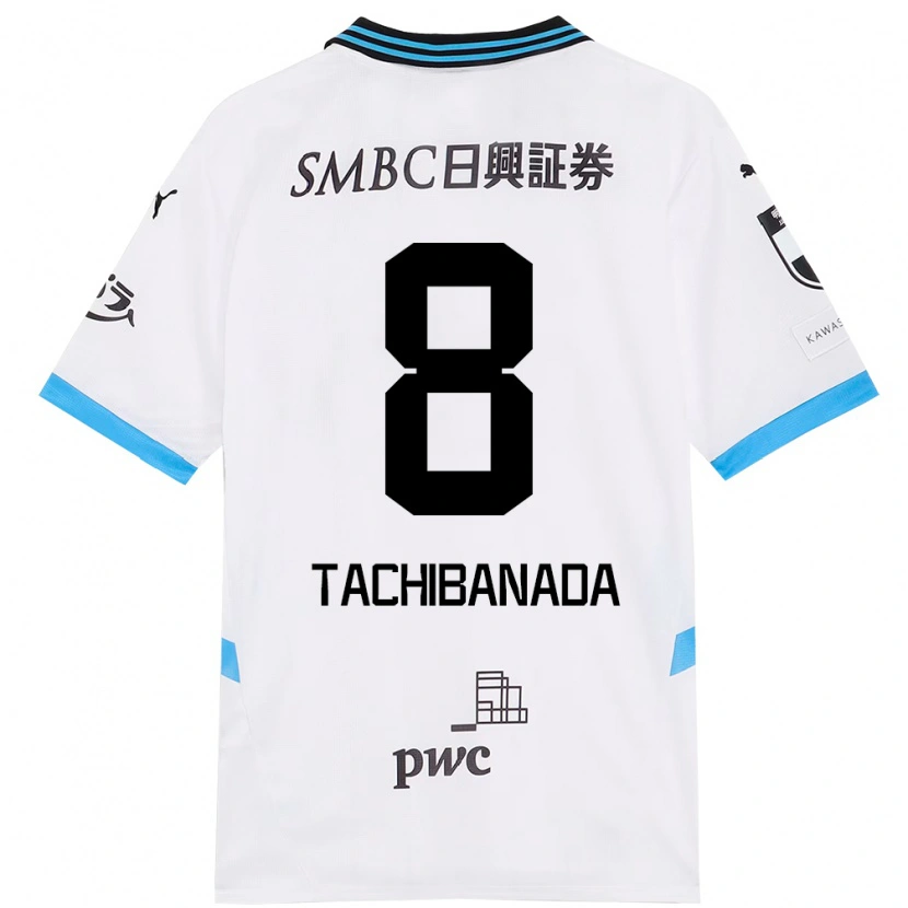 Danxen Homem Camisola Kento Tachibanada #8 Branco Azul Celeste Alternativa 2025/26 Camisa Brasil