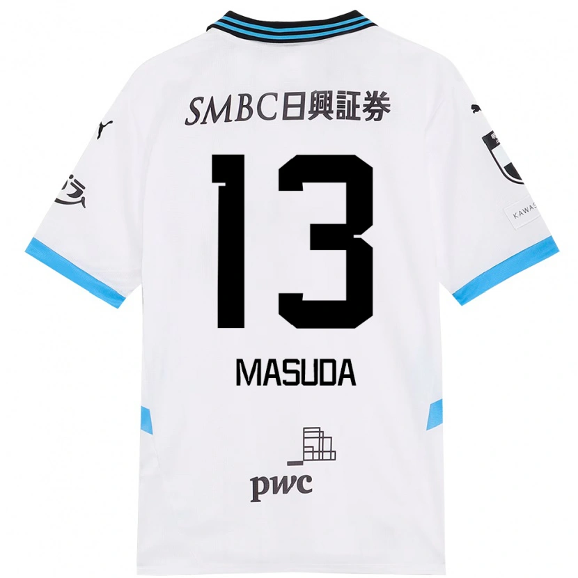 Danxen Homem Camisola Hinata Masuda #13 Branco Azul Celeste Alternativa 2025/26 Camisa Brasil