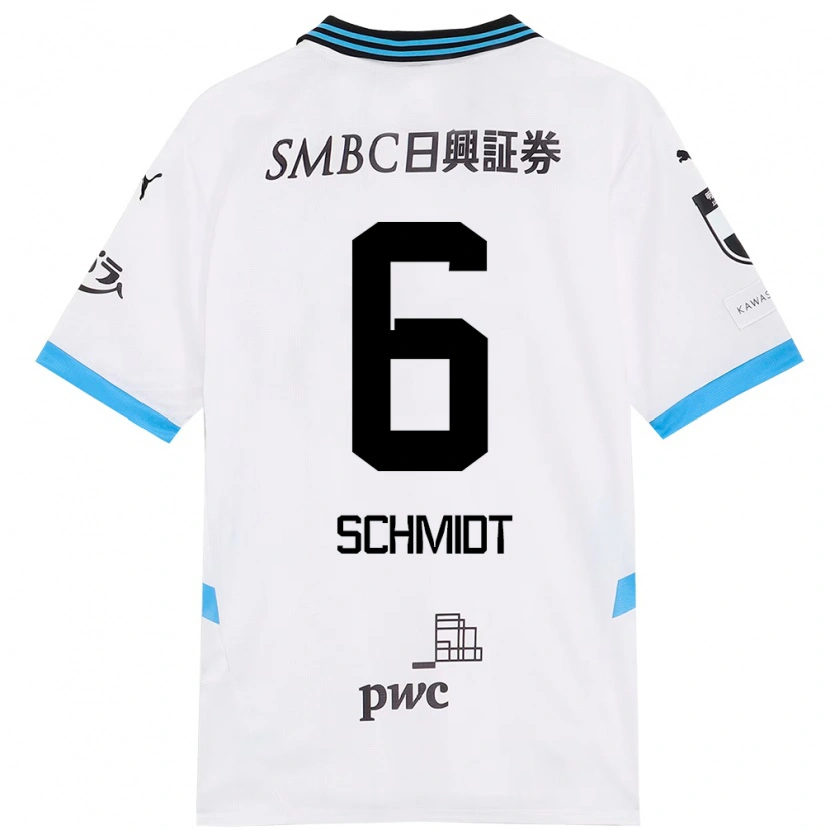 Danxen Homem Camisola Joao Schmidt #6 Branco Azul Celeste Alternativa 2025/26 Camisa Brasil