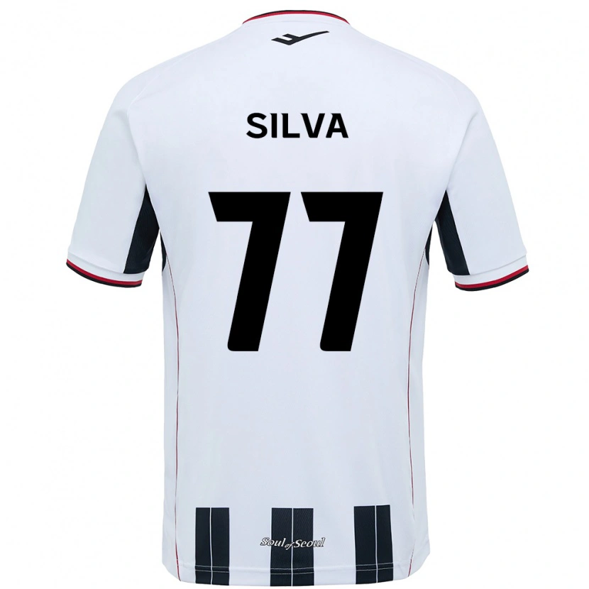 Danxen Homem Camisola Lucas Silva #77 Branco Preto Alternativa 2025/26 Camisa Brasil