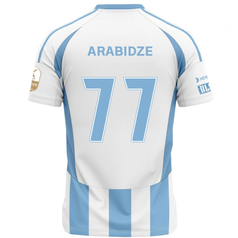Danxen Homem Camisola Giorgi Arabidze #77 Branco Azul Celeste Alternativa 2025/26 Camisa Brasil
