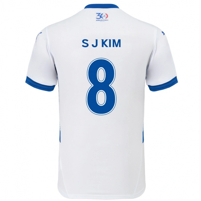 Danxen Homem Camisola Ji-Sung Kim #8 Branco Azul Royal Alternativa 2025/26 Camisa Brasil