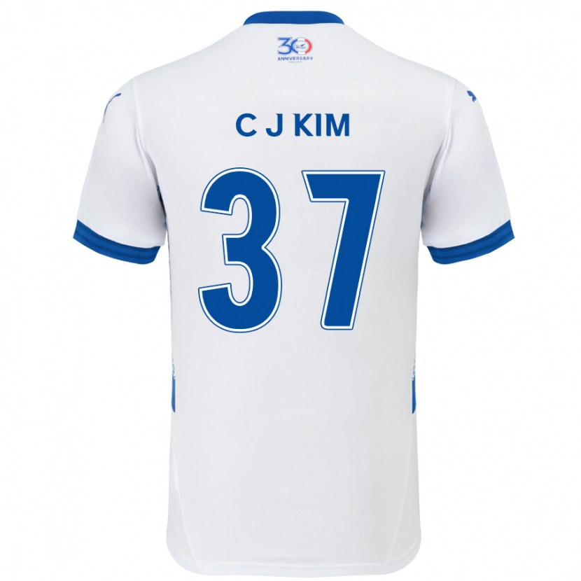Danxen Homem Camisola Joo-Chan Kim #37 Branco Azul Royal Alternativa 2025/26 Camisa Brasil