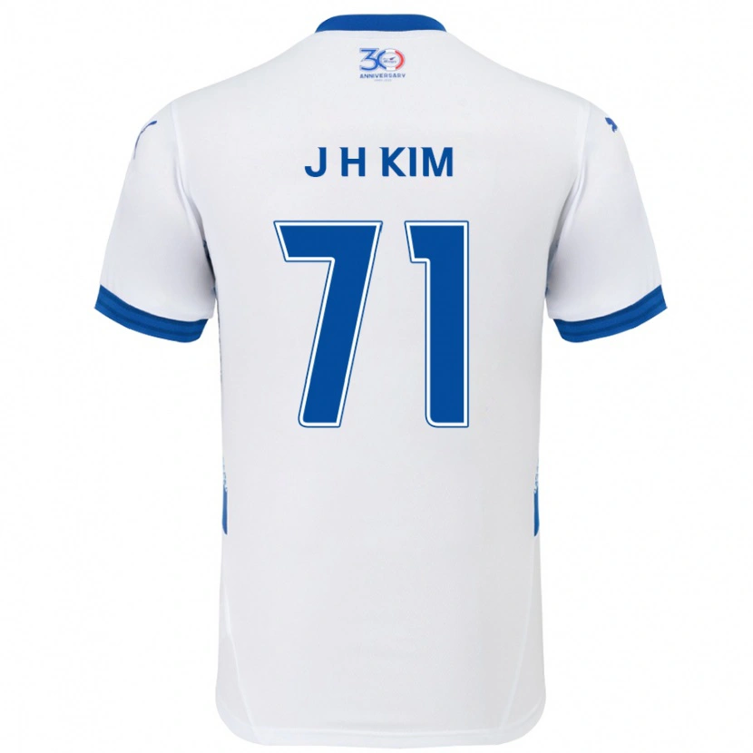 Danxen Homem Camisola Ji-Ho Kim #71 Branco Azul Royal Alternativa 2025/26 Camisa Brasil