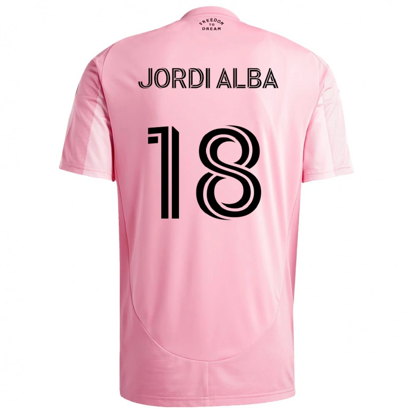 Danxen Mulher Camisola Jordi Alba #18 Rosa Preto Principal 2025/26 Camisa Brasil