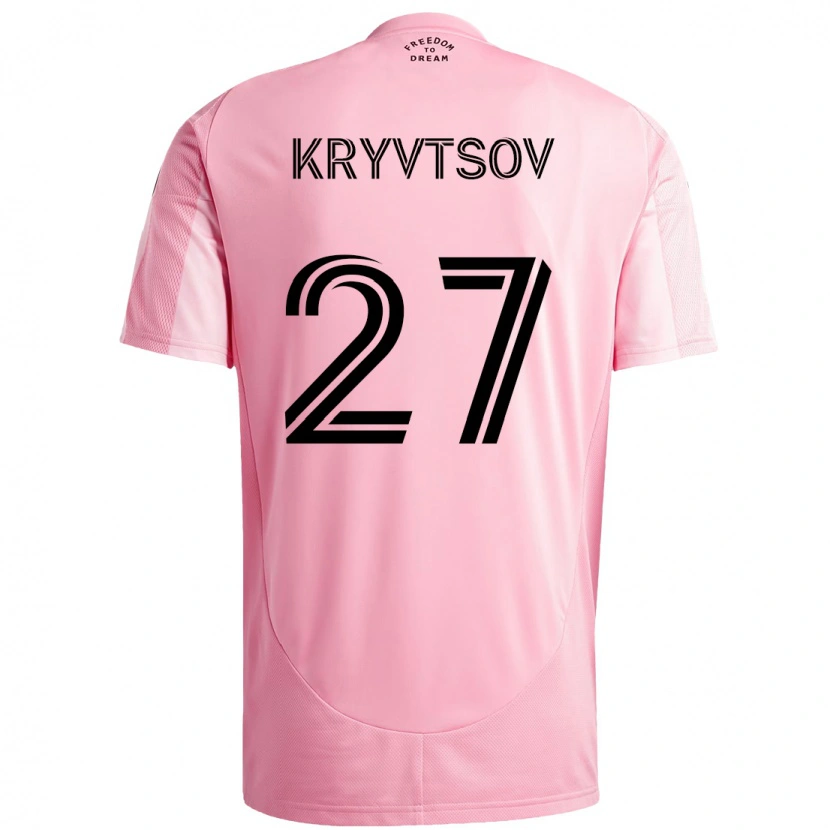 Danxen Mulher Camisola Sergiy Kryvtsov #27 Rosa Preto Principal 2025/26 Camisa Brasil
