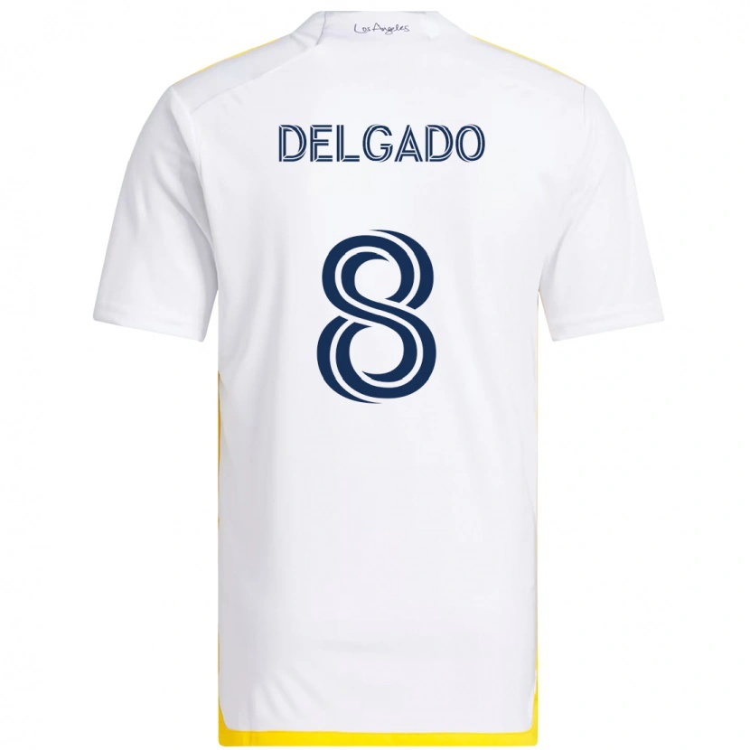 Danxen Mulher Camisola Mark Delgado #8 Branco Amarelo Principal 2025/26 Camisa Brasil