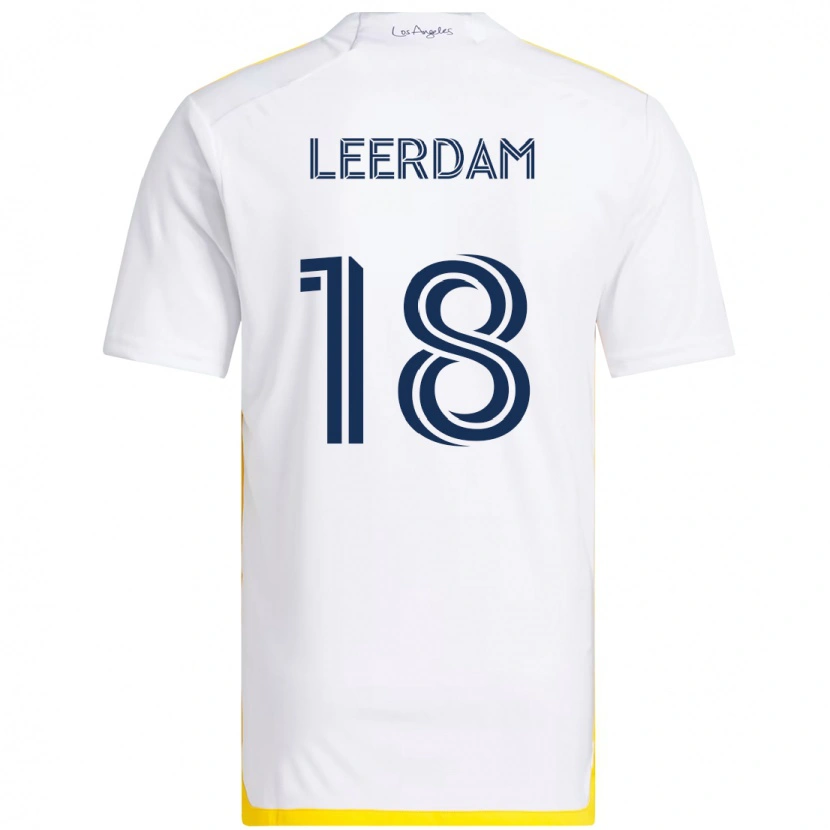 Danxen Mulher Camisola Kelvin Leerdam #18 Branco Amarelo Principal 2025/26 Camisa Brasil