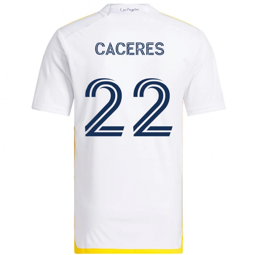 Danxen Mulher Camisola Martín Cáceres #22 Branco Amarelo Principal 2025/26 Camisa Brasil