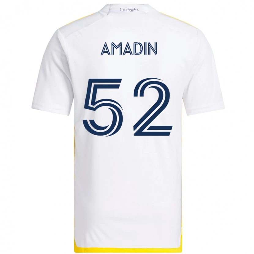 Danxen Mulher Camisola Elijah Amadin #52 Branco Amarelo Principal 2025/26 Camisa Brasil
