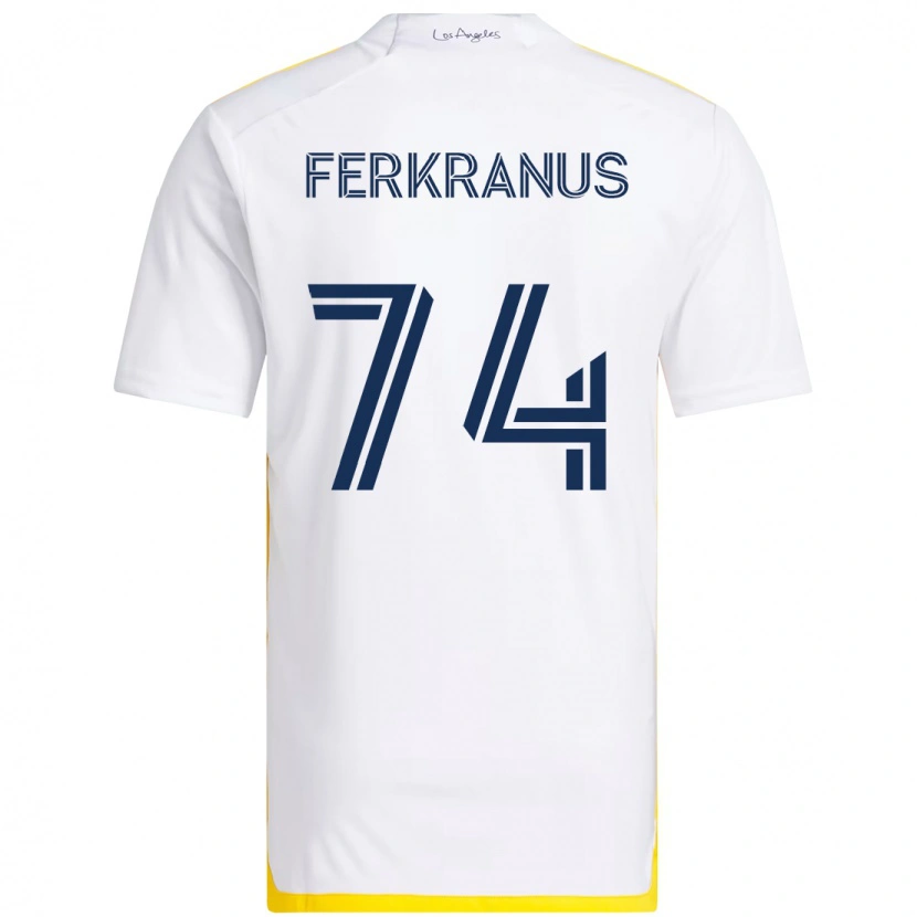 Danxen Mulher Camisola Marcus Ferkranus #74 Branco Amarelo Principal 2025/26 Camisa Brasil